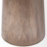 Maxwell II Round Brown Solid Wood Top Brown Wood/Gold Metal Base Dining Table by Mercana at Eve Furniture
