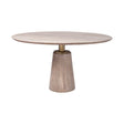 Maxwell II Round Brown Solid Wood Top Brown Wood/Gold Metal Base Dining Table by Mercana at Eve Furniture