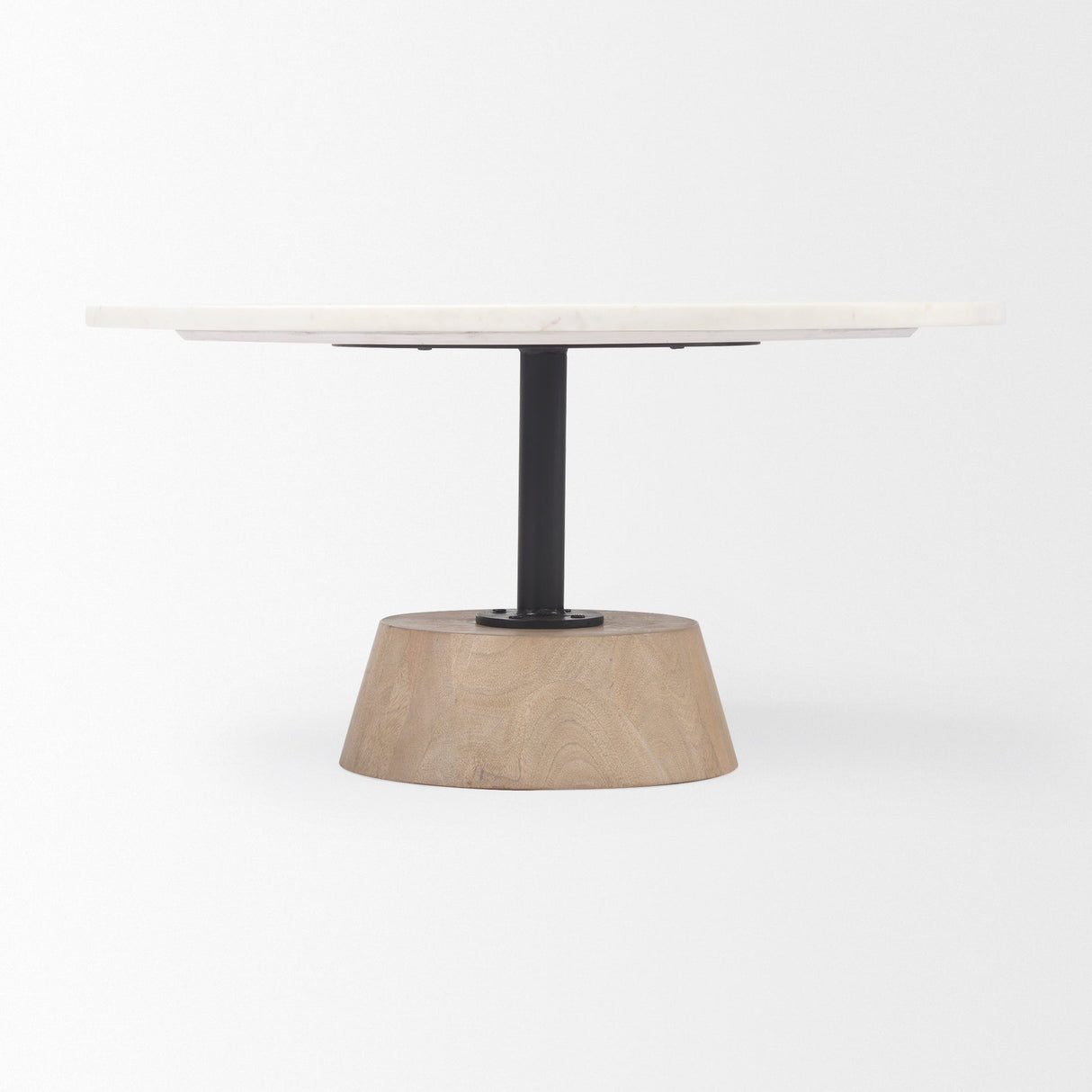 Maxwell Marble Top Pedestal Base Round Coffee Table by Mercana at Eve Furniture