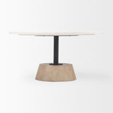 Maxwell Marble Top Pedestal Base Round Coffee Table by Mercana at Eve Furniture
