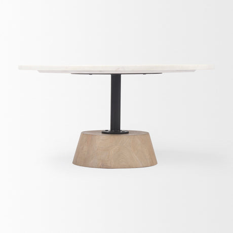 Maxwell Marble Top Pedestal Base Round Coffee Table by Mercana at Eve Furniture