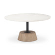 Maxwell Marble Top Pedestal Base Round Coffee Table by Mercana at Eve Furniture