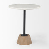 Maxwell Marble Top Pedestal End/Side Table by Mercana at Eve Furniture