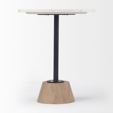 Maxwell Marble Top Pedestal End/Side Table by Mercana at Eve Furniture