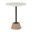 Maxwell Marble Top Pedestal End/Side Table by Mercana at Eve Furniture