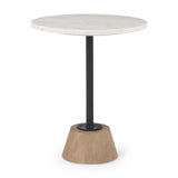 Maxwell Marble Top Pedestal End/Side Table by Mercana at Eve Furniture
