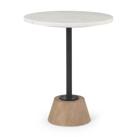 Maxwell Marble Top Pedestal End/Side Table by Mercana at Eve Furniture