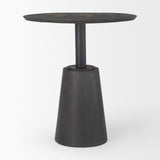Maxwell Round Black-Brown Wood w/ Black Metal Pedestal Bistro Table by Mercana at Eve Furniture