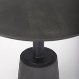 Maxwell Round Black-Brown Wood w/ Black Metal Pedestal Bistro Table by Mercana at Eve Furniture