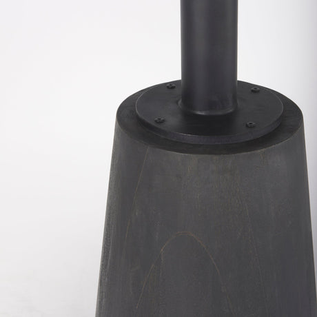 Maxwell Round Black-Brown Wood w/ Black Metal Pedestal Bistro Table by Mercana at Eve Furniture