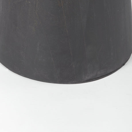 Maxwell Round Black-Brown Wood w/ Black Metal Pedestal Bistro Table by Mercana at Eve Furniture