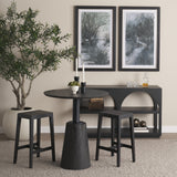 Maxwell Round Black-Brown Wood w/ Black Metal Pedestal Bistro Table by Mercana at Eve Furniture