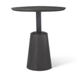 Maxwell Round Black-Brown Wood w/ Black Metal Pedestal Bistro Table by Mercana at Eve Furniture