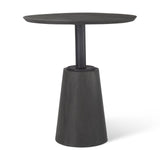 Maxwell Round Black-Brown Wood w/ Black Metal Pedestal Bistro Table by Mercana at Eve Furniture