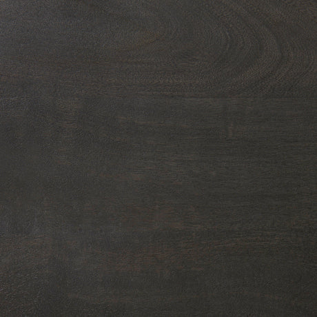 Maxwell Round Dark Brown Wood w/ Black Metal Pedestal Side Table by Mercana at Eve Furniture