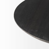 Maxwell Round Dark Brown Wood w/ Black Metal Pedestal Side Table by Mercana at Eve Furniture