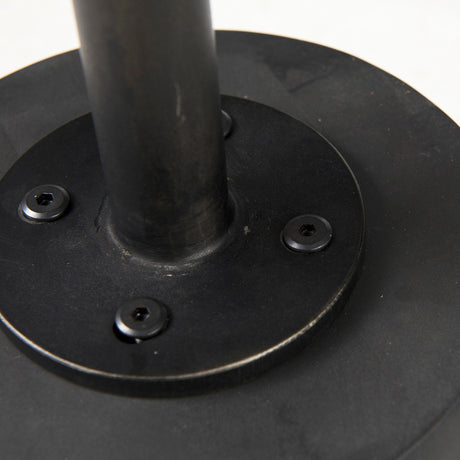 Maxwell Round Dark Brown Wood w/ Black Metal Pedestal Side Table by Mercana at Eve Furniture