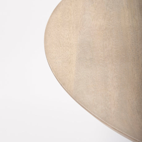 Maxwell Round Light Wood Tabletop & Base w/ Gold Metal Accent Pedestal Bistro Table by Mercana at Eve Furniture