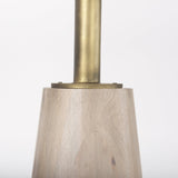 Maxwell Round Light Wood Tabletop & Base w/ Gold Metal Accent Pedestal Bistro Table by Mercana at Eve Furniture