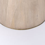 Maxwell Round Light Wood Tabletop & Base w/ Gold Metal Accent Pedestal Bistro Table by Mercana at Eve Furniture