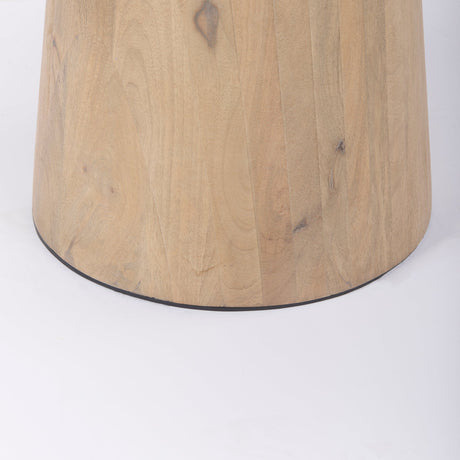 Maxwell Round White Marble Tabletop w/ Blonde Wood & Black Metal Accent Pedestal Bistro Table by Mercana at Eve Furniture