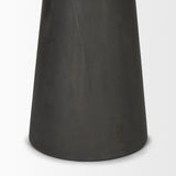 Maxwell Round White Marble Top w/ Black Metal and Wood Pedestal Base Dining Table by Mercana at Eve Furniture