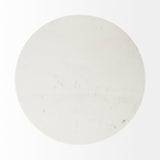 Maxwell White Marble Round Top W/ Black Metal and Wood Pedestal Base Dining Table by Mercana at Eve Furniture