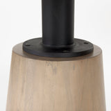 Maxwell White Marble Round Top W/ Black Metal and Wood Pedestal Base Dining Table by Mercana at Eve Furniture