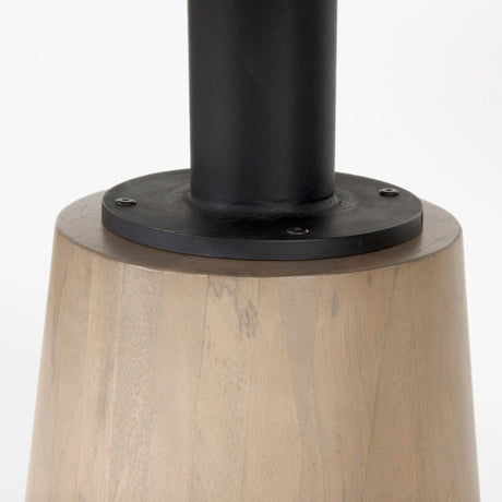 Maxwell White Marble Round Top W/ Black Metal and Wood Pedestal Base Dining Table by Mercana at Eve Furniture