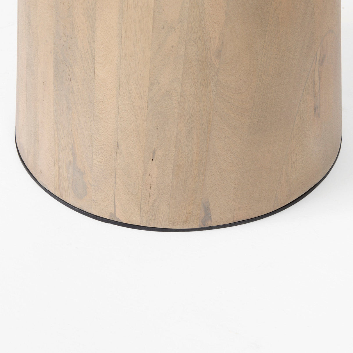 Maxwell White Marble Round Top W/ Black Metal and Wood Pedestal Base Dining Table by Mercana at Eve Furniture