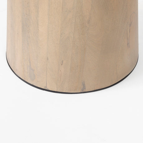 Maxwell White Marble Round Top W/ Black Metal and Wood Pedestal Base Dining Table by Mercana at Eve Furniture