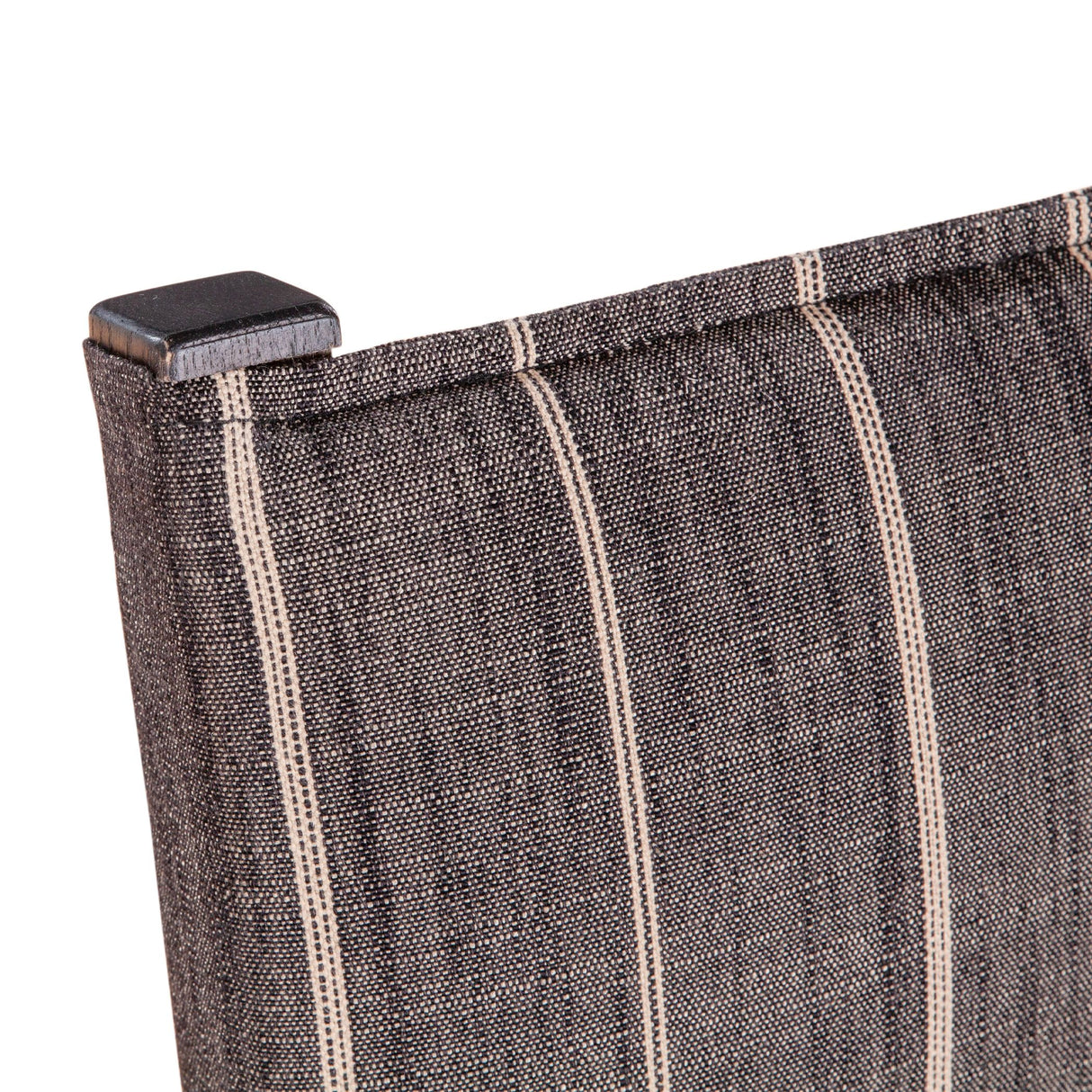 Maya 21" Dining Chair in Black Striped Linen and Black Leather with Dark Legs, Set of 2 by Home Trends & Design at Eve Furniture