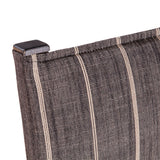 Maya 21" Dining Chair in Black Striped Linen and Black Leather with Dark Legs, Set of 2 by Home Trends & Design at Eve Furniture