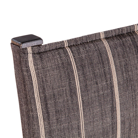 Maya 21" Dining Chair in Black Striped Linen and Black Leather with Dark Legs, Set of 2 by Home Trends & Design at Eve Furniture