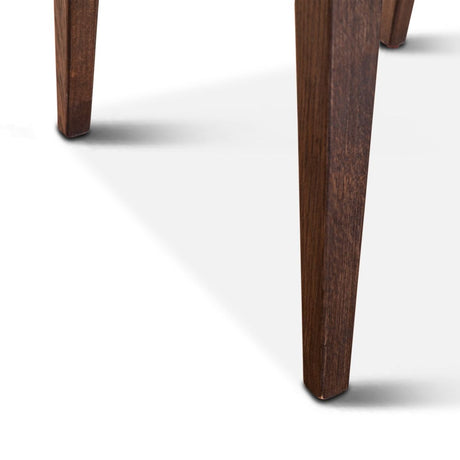 Maya 21" Dining Chair in Black Striped Linen and Black Leather with Dark Legs, Set of 2 by Home Trends & Design at Eve Furniture