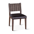 Maya 21" Dining Chair in Black Striped Linen and Black Leather with Dark Legs, Set of 2 by Home Trends & Design at Eve Furniture