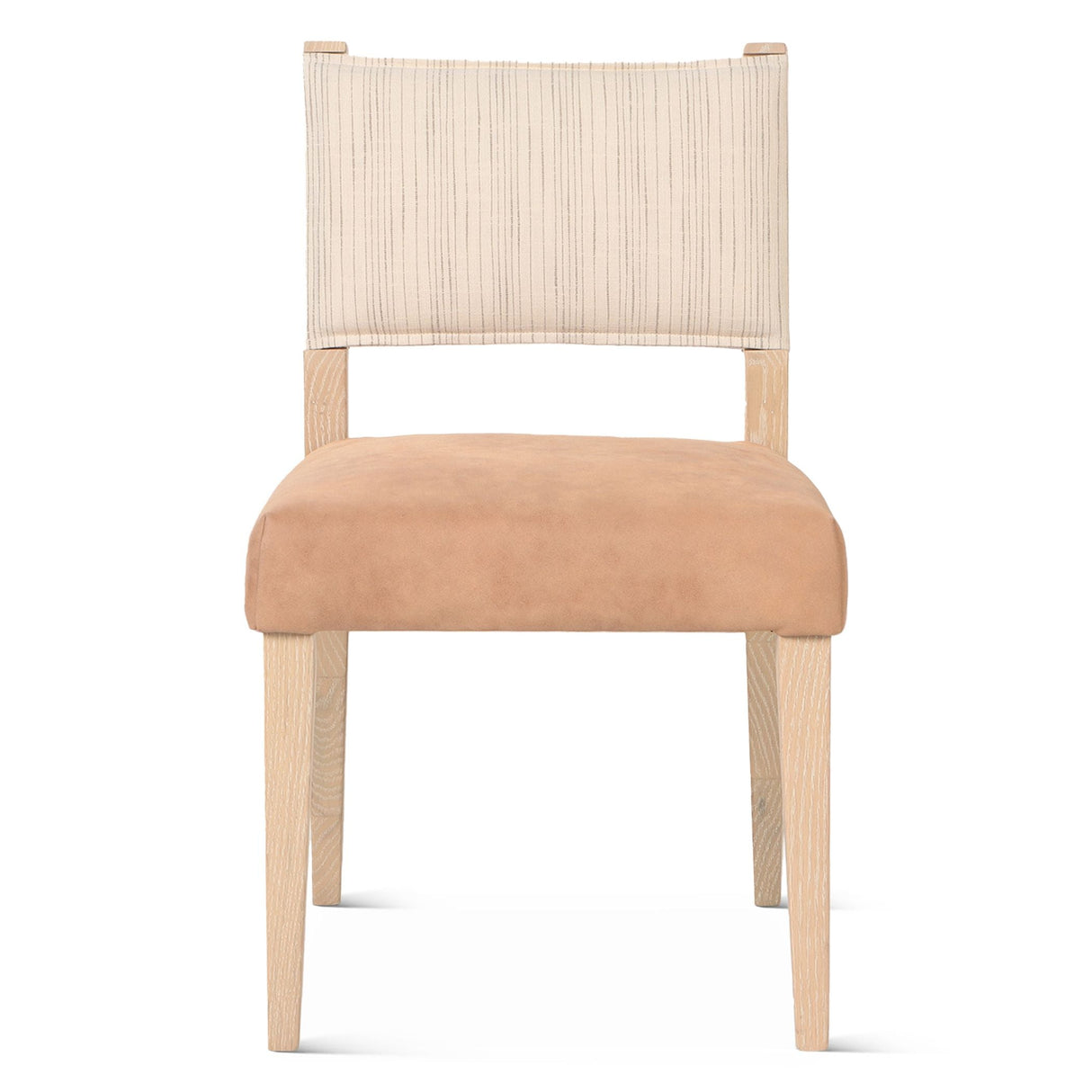 Maya 21" Dining Chair in Durango Linen and Antique Leather with Napoleon Legs, Set of 2 by Home Trends & Design at Eve Furniture