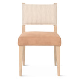 Maya 21" Dining Chair in Durango Linen and Antique Leather with Napoleon Legs, Set of 2 by Home Trends & Design at Eve Furniture
