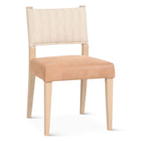 Maya 21" Dining Chair in Durango Linen and Antique Leather with Napoleon Legs, Set of 2 by Home Trends & Design at Eve Furniture