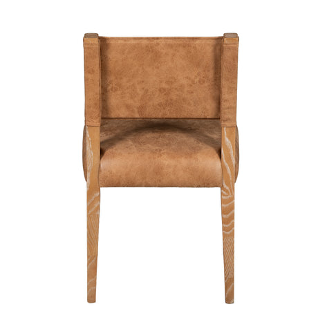 Maya 21" Dining Chair in Tan Leather with Natural Legs by Home Trends & Design at Eve Furniture