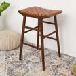 Maya 30" Genuine Leather Stool In Tan by Ashcroft Furniture at Eve Furniture