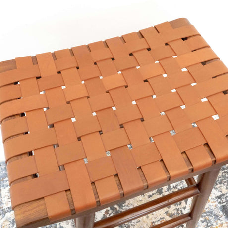 Maya 30" Genuine Leather Stool In Tan by Ashcroft Furniture at Eve Furniture
