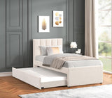 Maya Beige Twin Platform Bed with Trundle by Happy Homes at Eve Furniture