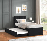 Maya Black Twin Platform Bed with Trundle by Happy Homes at Eve Furniture