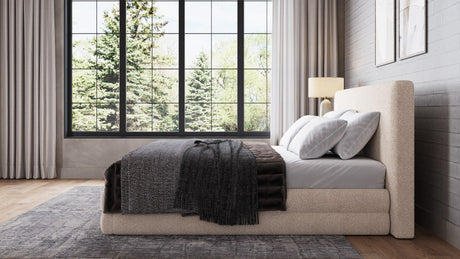 Maya Brun California King Upholstered Platform Bed by Modus Furniture at Eve Furniture