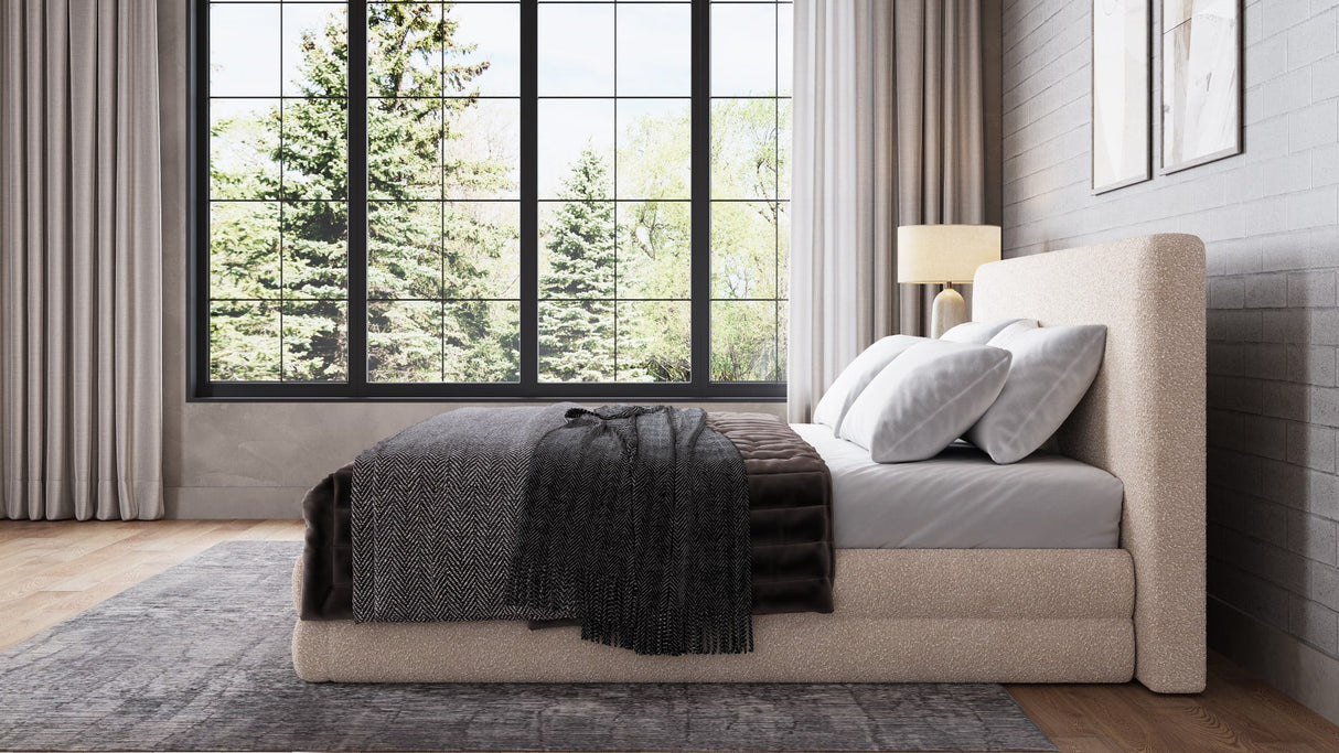 Maya Brun Queen Upholstered Platform Bed by Modus Furniture at Eve Furniture