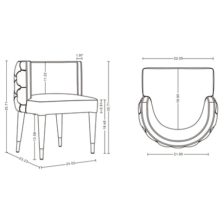 Maya Dining Chair in Grey by Manhattan Comfort at Eve Furniture