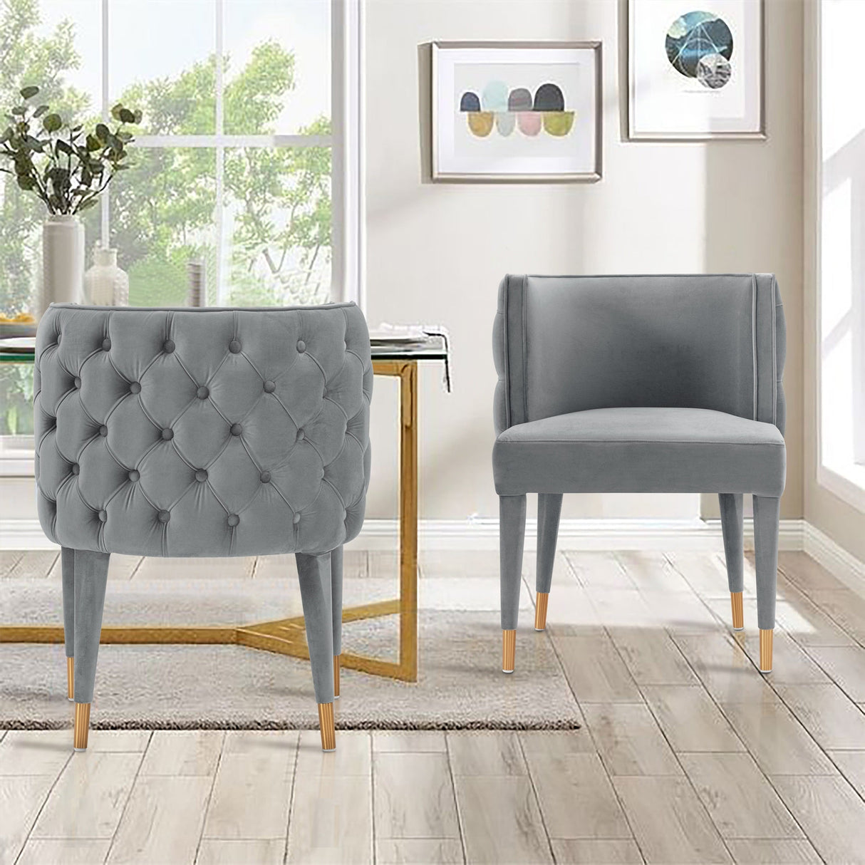 Maya Dining Chair in Grey (set of 2) by Manhattan Comfort at Eve Furniture