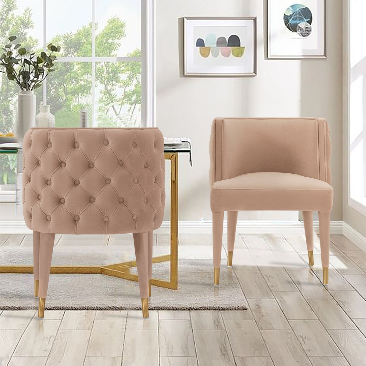 Maya Dining Chair in Nude (set of 2) by Manhattan Comfort at Eve Furniture