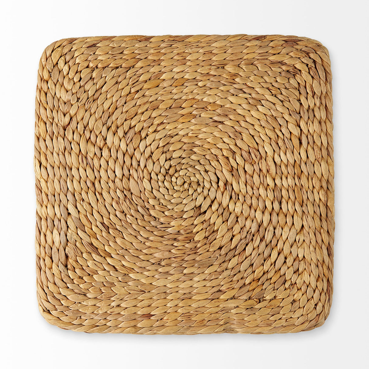 Maya Light Brown W/Medium Brown Stripes Seagrass Square Pouf by Mercana at Eve Furniture